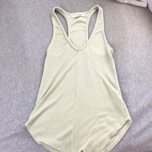 Light green ribbed tank top